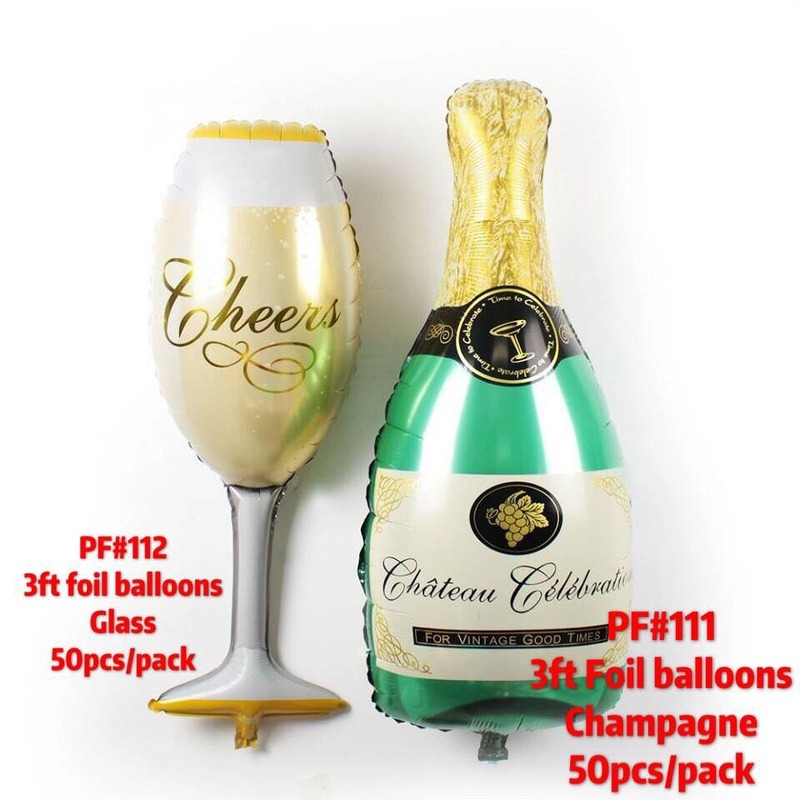 Bong bóng hình chai rượu sâm banh dùng trang trí tiệc sinh nhật