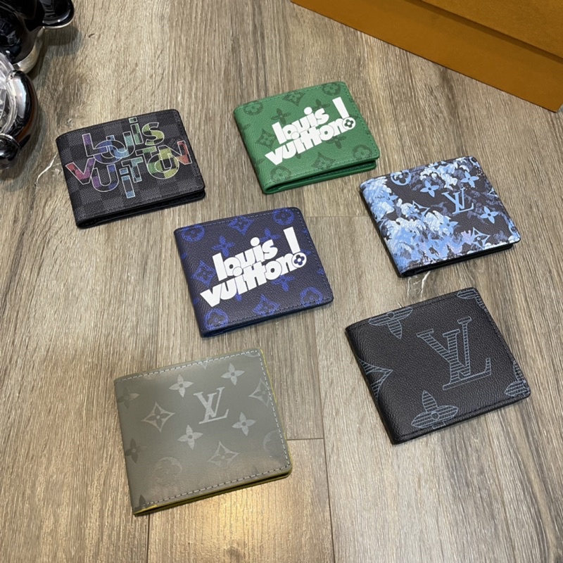 Ví Da Nam LV Giá Rẻ - Ví Nam LV chữ in kiểu ngang