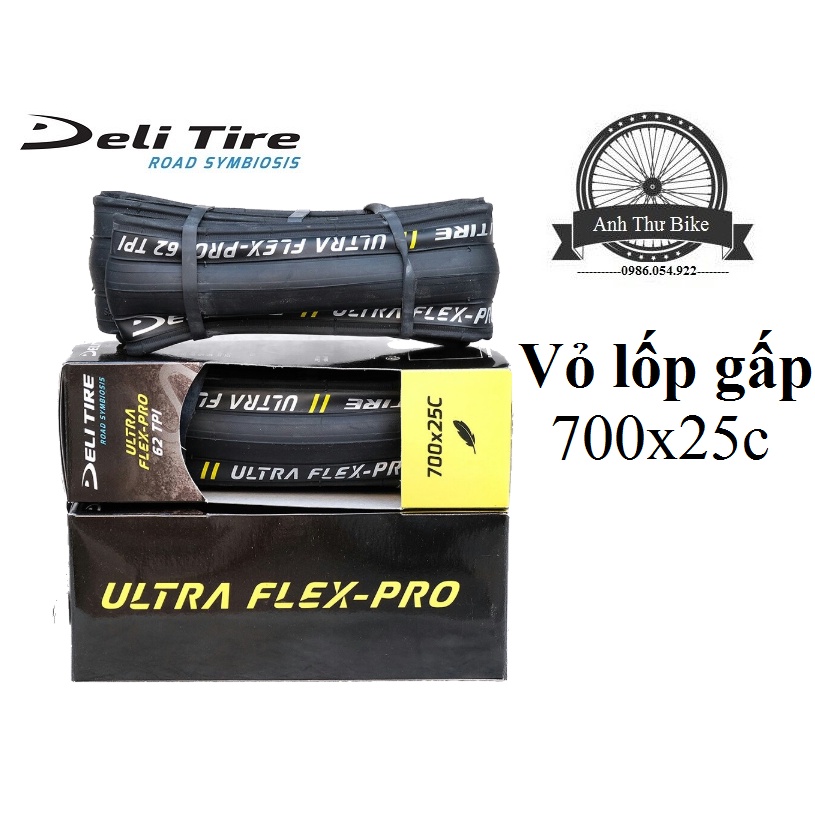 Vỏ lốp gấp xe đạp Deli Tire ULTRA FLEX-PRO 700x25c