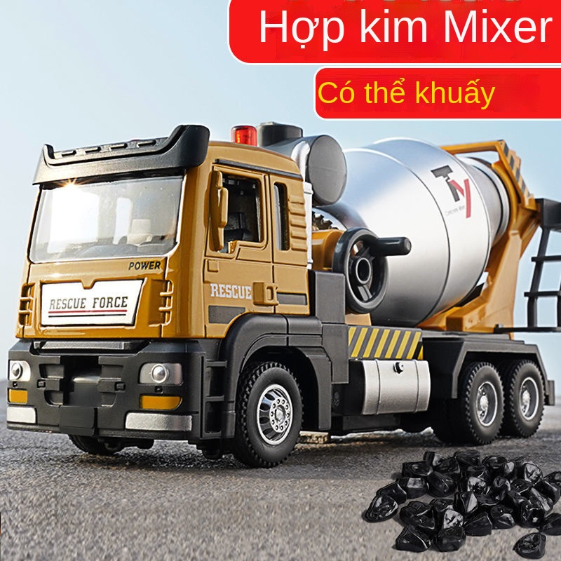 №Trẻ em xe trộn hợp kim xe tải đồ chơi ô tô mô hình xe chở xi măng xe trộn bê tông lớn máy trộn kỹ thuật đồ chơi cậu bé