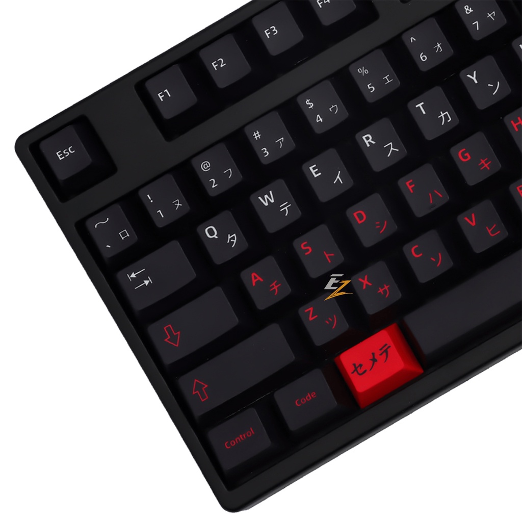 Keycap Cho Bàn Phím Cơ Katana Black Red Thick PBT Cherry Profile 108 Phím