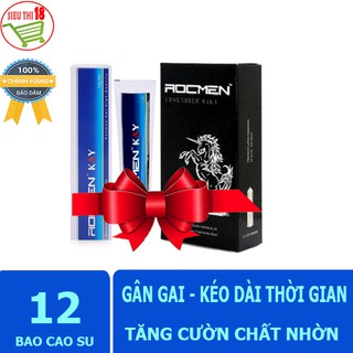Combo Bao cao su Rocmen Đen kéo dài thời gian + Gel Rocmen Kay 50g