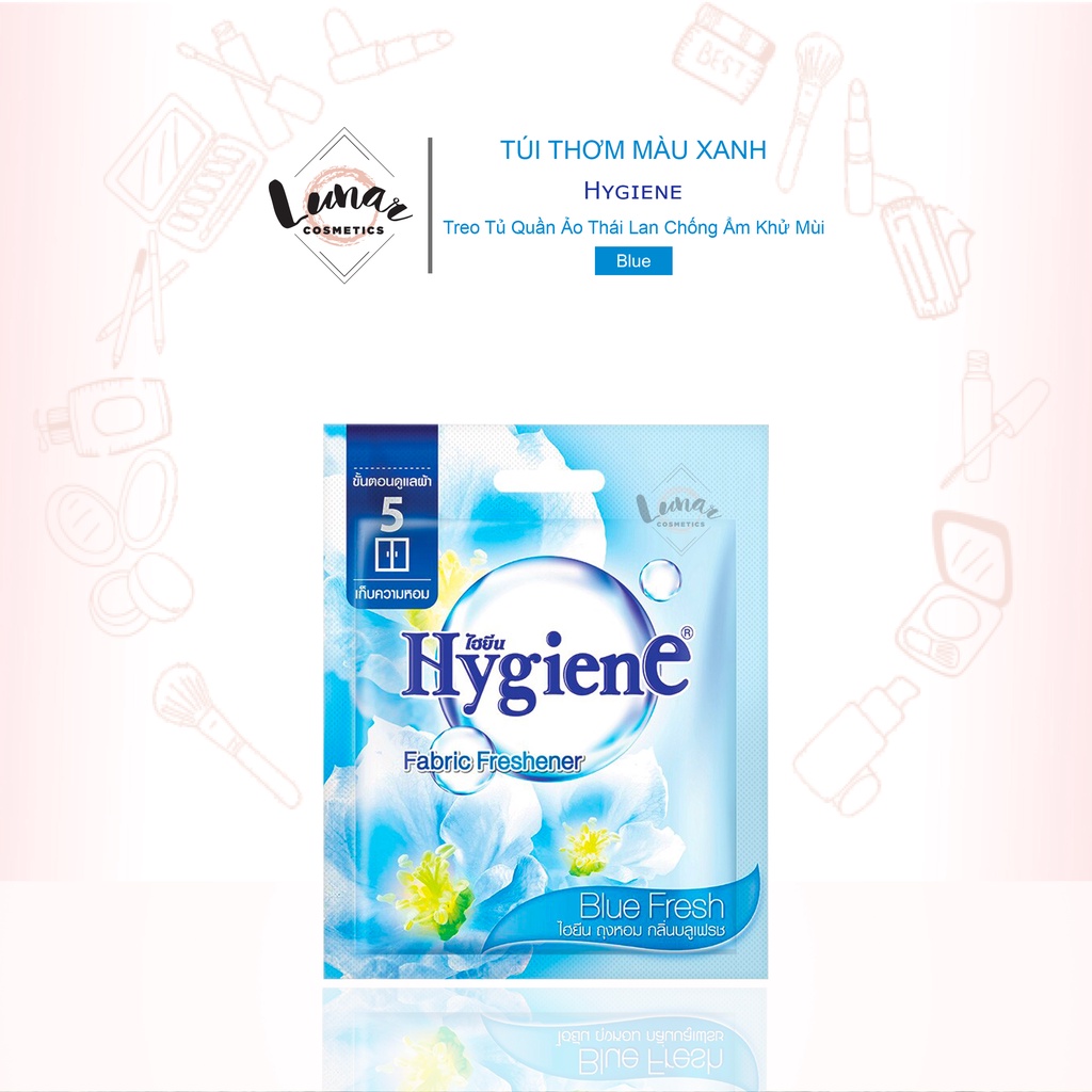 Túi Thơm Hygiene Màu Xanh Treo Tủ Quần Ảo Thái Lan Chống Ẩm Khử Mùi Hiệu Quả Blue Fresh 8gr