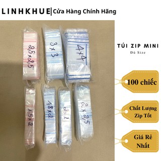 Túi zip mini - 100 chiếc - đủ size - sp110 - túi zip chỉ đỏ