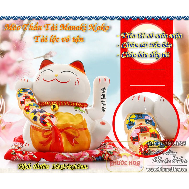 Mèo Thần tài Maneki Neko Tài Lộc Vô Tận