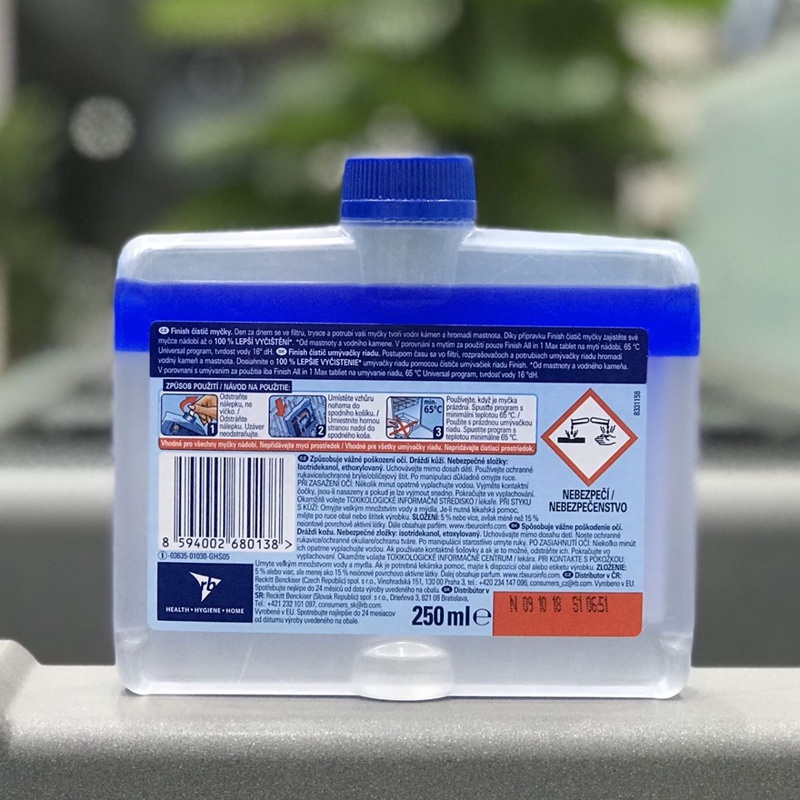 DUNG DỊCH VỆ SINH MÁY RỬA CHÉN BÁT FINISH 250ML HÀNG ĐỨC NHẬP KHẨU