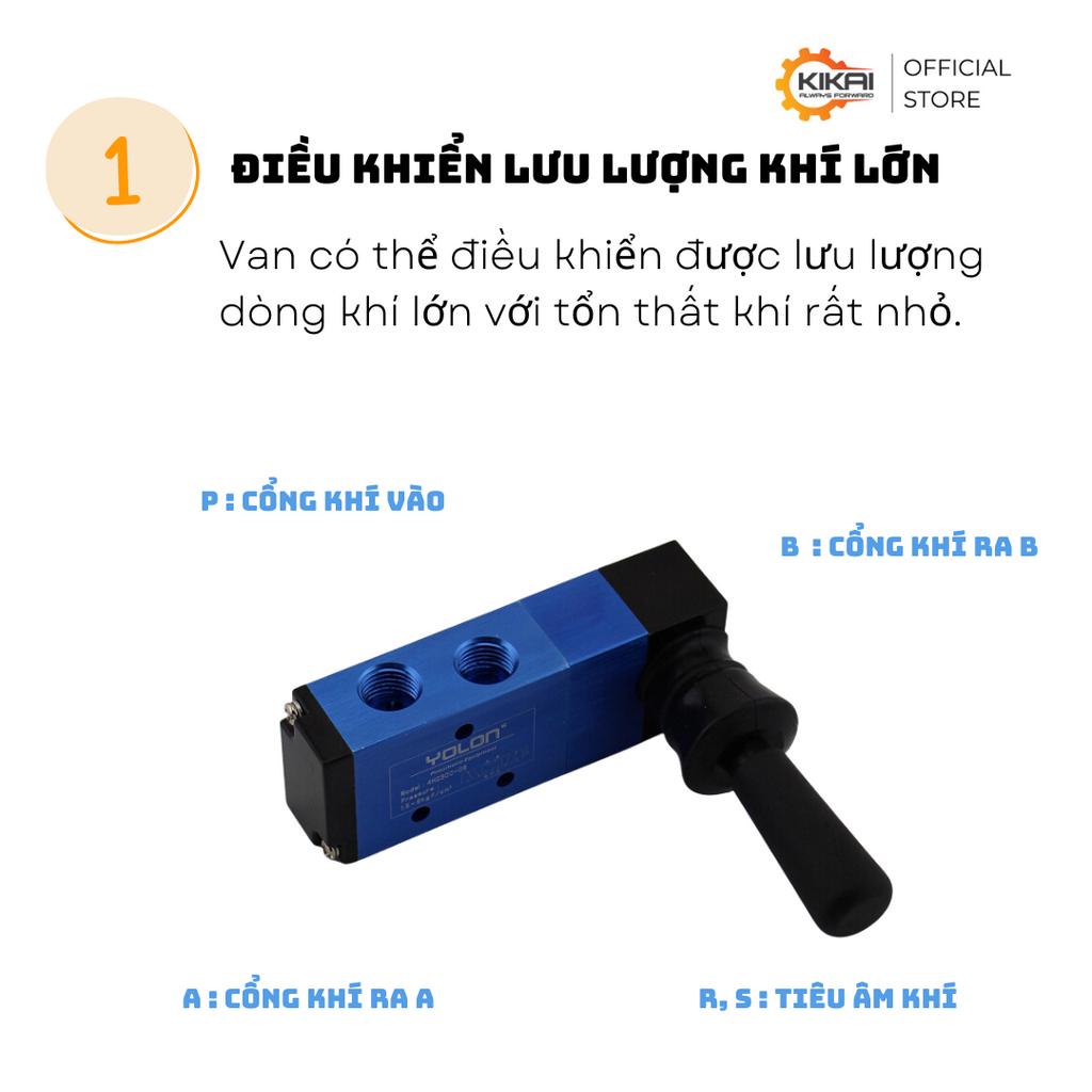 Van gạt tay khí nén đảo chiều 5 cổng 2 vị trí 4H210-08/10 chất lượng tốt vỏ hợp kim nhôm