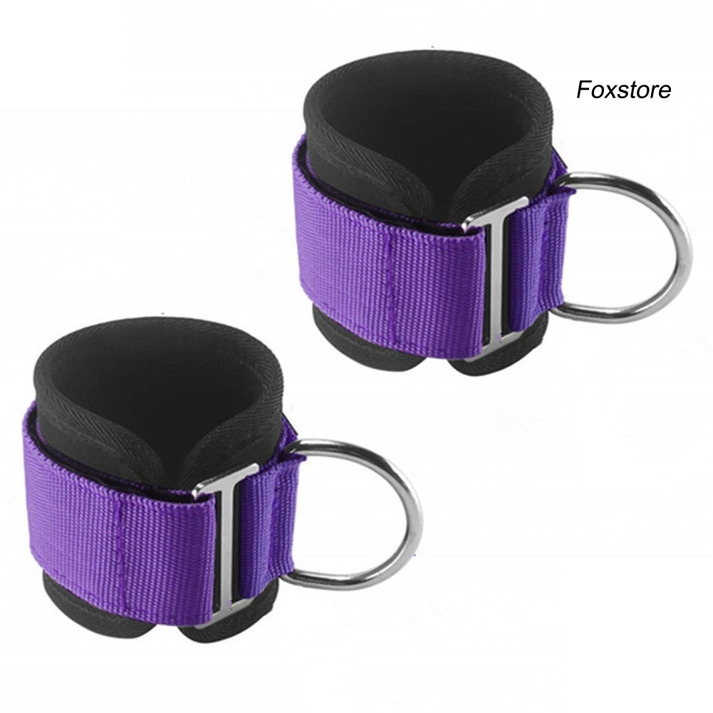 Set 2 dây đai đeo mắt cá chân kèm móc chữ D có thể điều chỉnh cho máy tập gym tại nhà