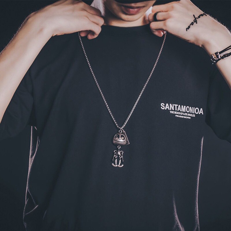 Dây Chuyền Vòng Cổ Hình Bộ Xương Thép Titan Cá Tính Cho Nam Nữ - VC018