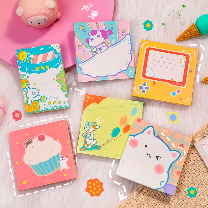 Giấy note cute, giấy ghi chú nhiều màu dễ thương dùng ghi nhớ đồ vật sự kiện, học tiếng anh...
