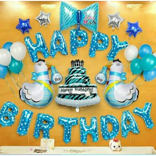 SET BÓNG SINH NHẬT, TRANG TRÍ THÔI NÔI CHO BÉ HÌNH GÀ HỒNG/XANH