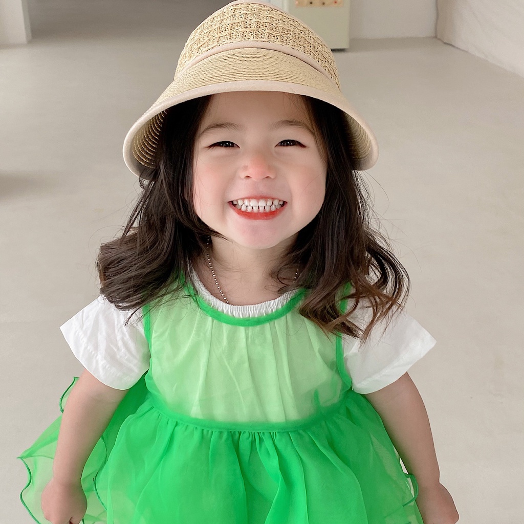 Nón Vành Rộng Hở Chóp Chống Nắng Thời Trang Đi Biển Mùa Hè Mới Cho Bé