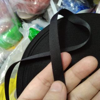 Ruy băng gân 1cm màu đen