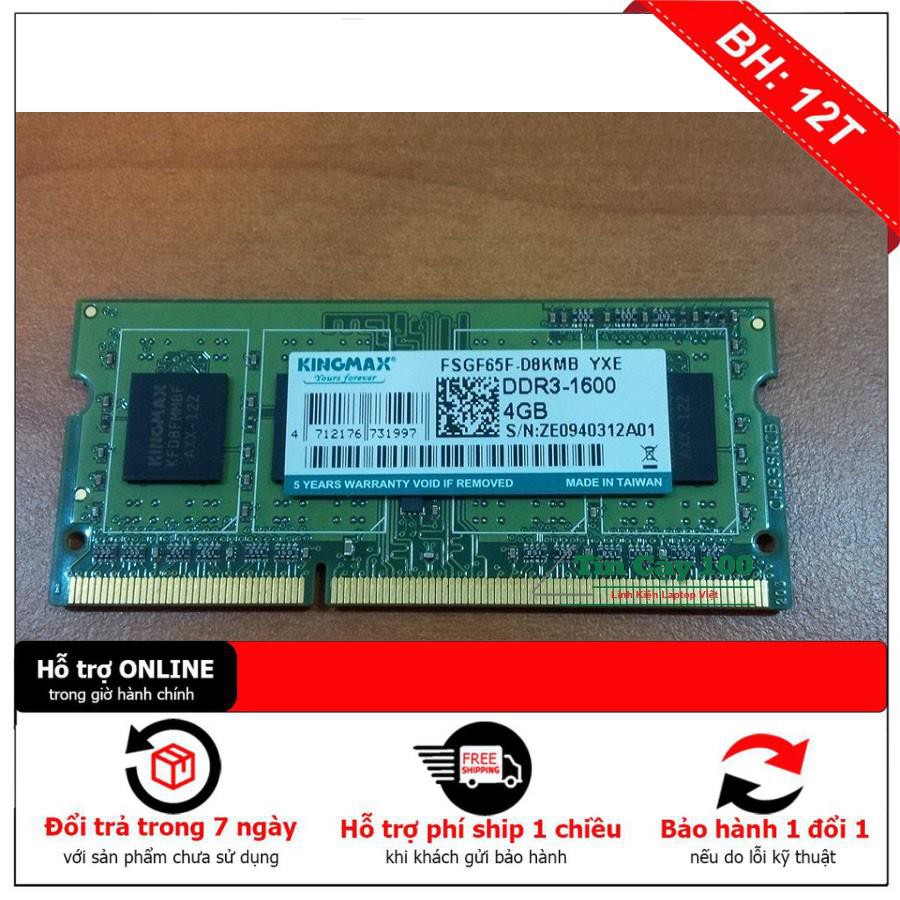 [BH12TH] Ram DDR3/DDR4 Laptop 8G/1600 4G/8G/2400 8G/2666 KINGMAX Chính hãng