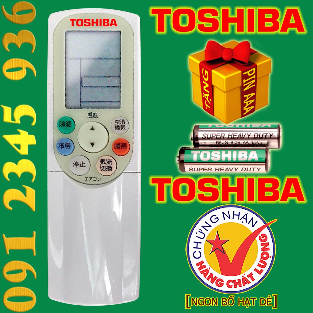 Điều khiển TOSHIBA &quot;NỘI ĐỊA&quot; + &quot;HÀNG ĐẸP&quot; cho điều hòa