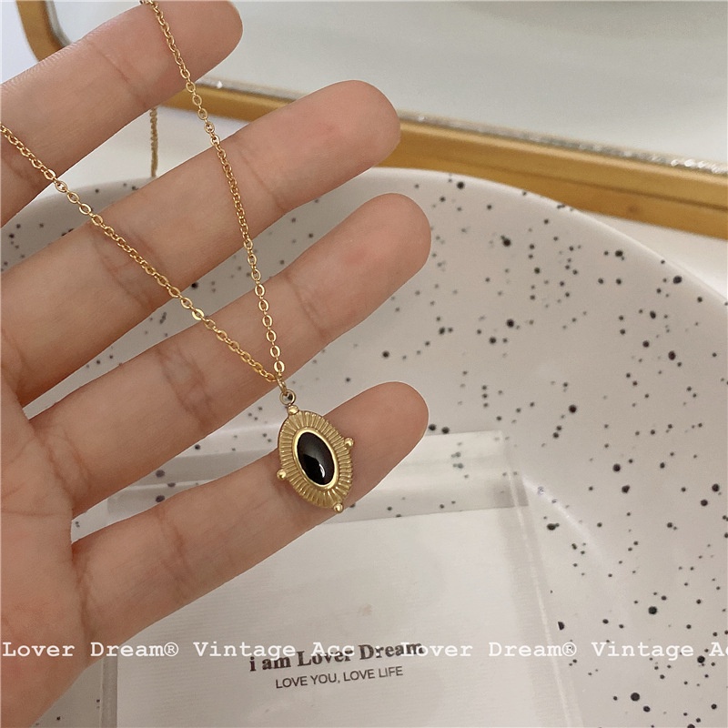 Dây Chuyền Thép Titan 19A1305 Thiết Kế Đơn Giản Phong Cách Retro Hàn Quốc Cho Cặp Đôi