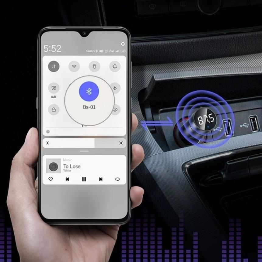 Baseus -BaseusMall VN Tẩu sạc đa năng dùng cho xe ô tô Baseus Energy Column Car Wireless MP3 Charger