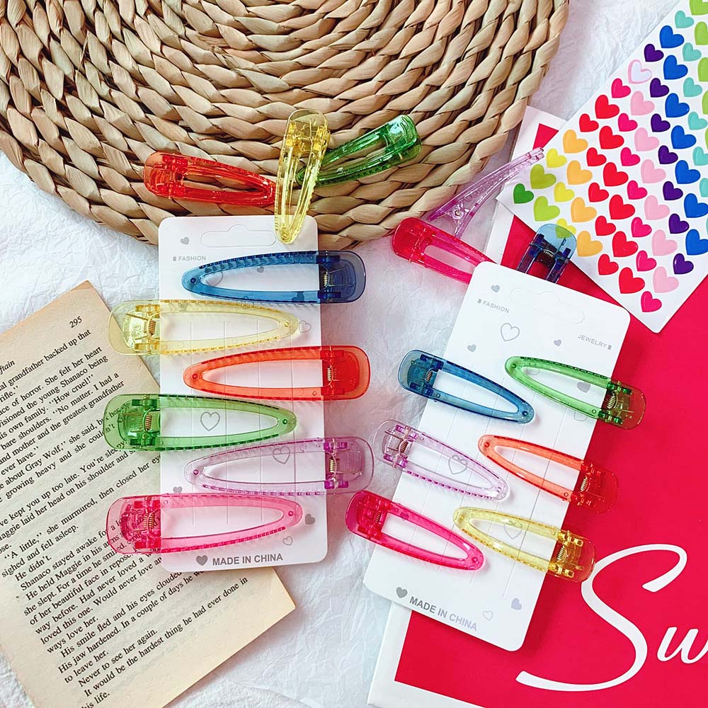 Kẹp Tóc Bằng Nhựa Nhiều Màu Dễ Thương Cho Nữ