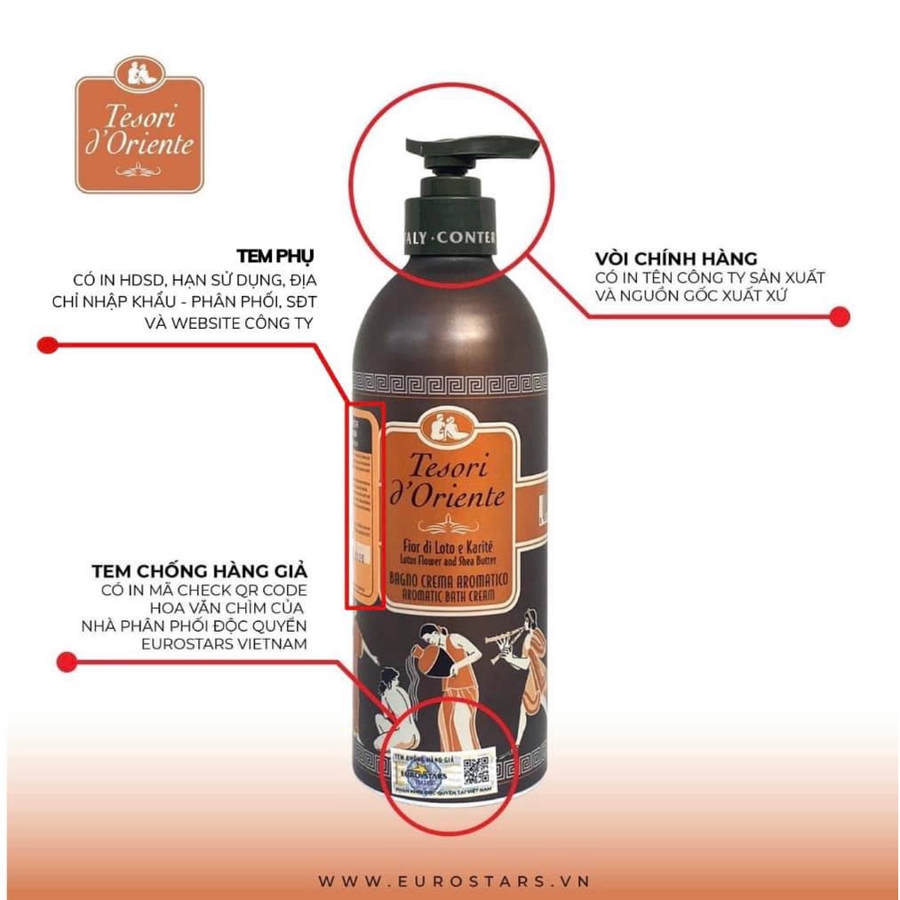 Sữa tắm nước hoa Ý Tesori d'Oriente chính hãng 500ml