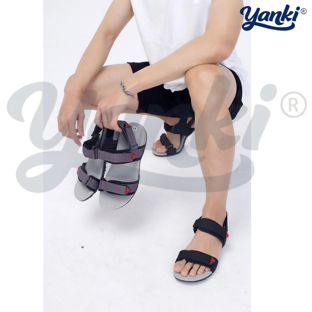 Giày Sandal Nam Quai Ngang Thời Trang YANKI Hàng VNXK (Đen) - VL02