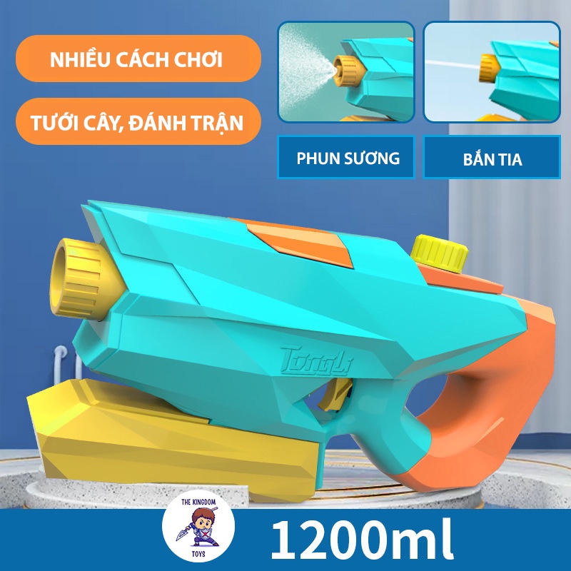 Súng Nước Áp Lực Nhiều Chế Độ Bắn Đồ Chơi Mùa Hè Cho Bé Mới Nhất Dung Tích Lớn 1200ml