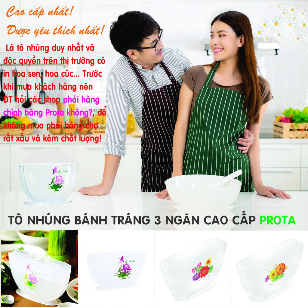 Tô Nhúng Bánh Tráng 3 Ngăn Nhựa PP An Toàn Sức Khỏe