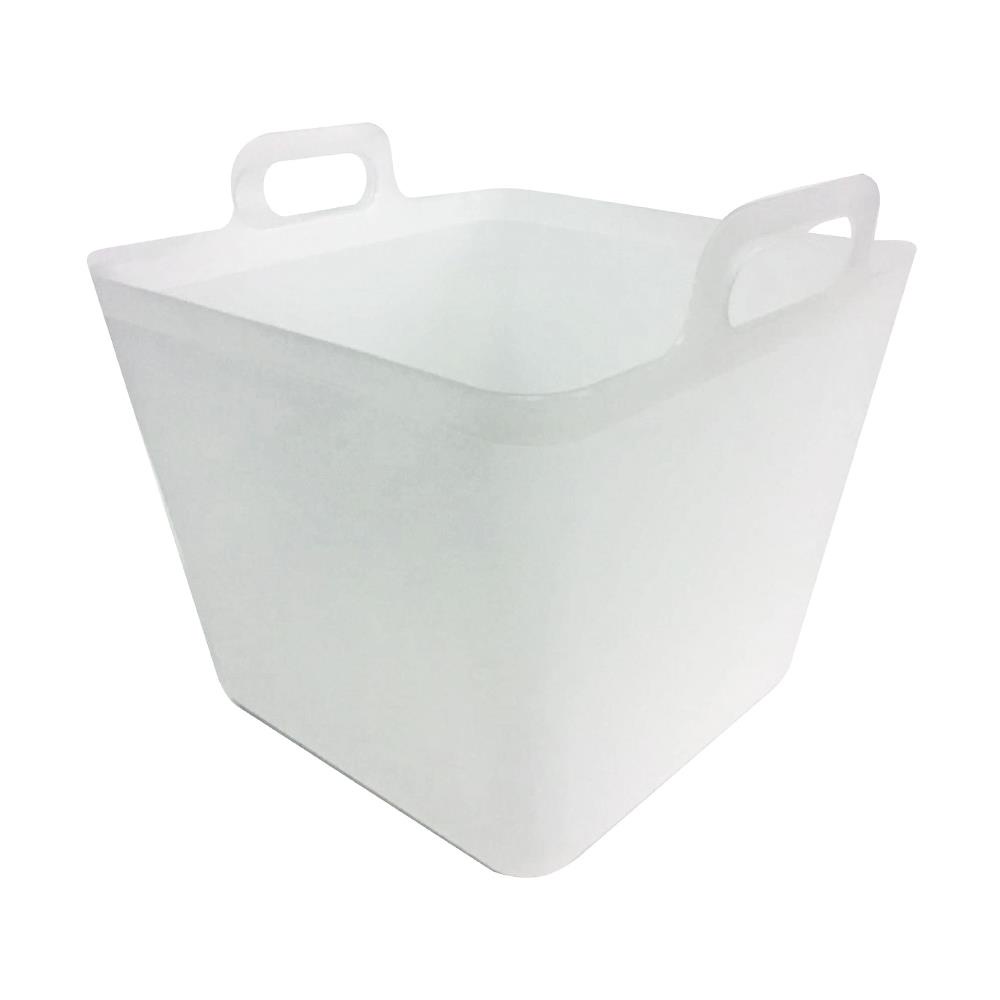 HomeBase STACKO Rổ nhựa đựng đồ có tay cầm Thái Lan Size L 42x40x41.5cm màu trắng