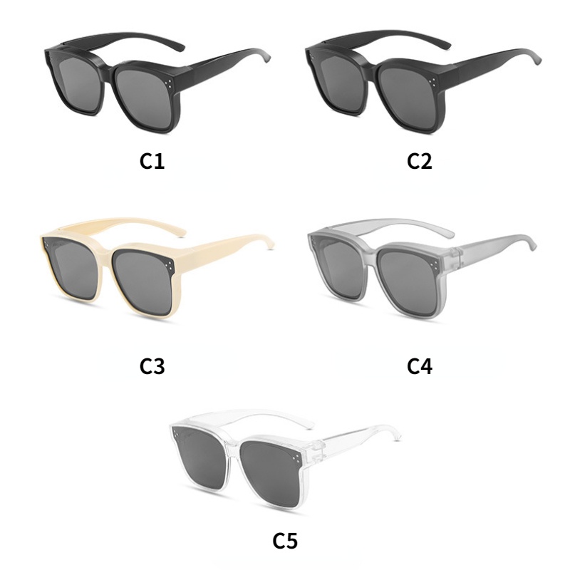 (YUZHU) Bộ Ba Điểm Kính Râm Oversized Chống Tia UV Phân Cực Mạnh Mẽ Bảo Vệ Lái Xe