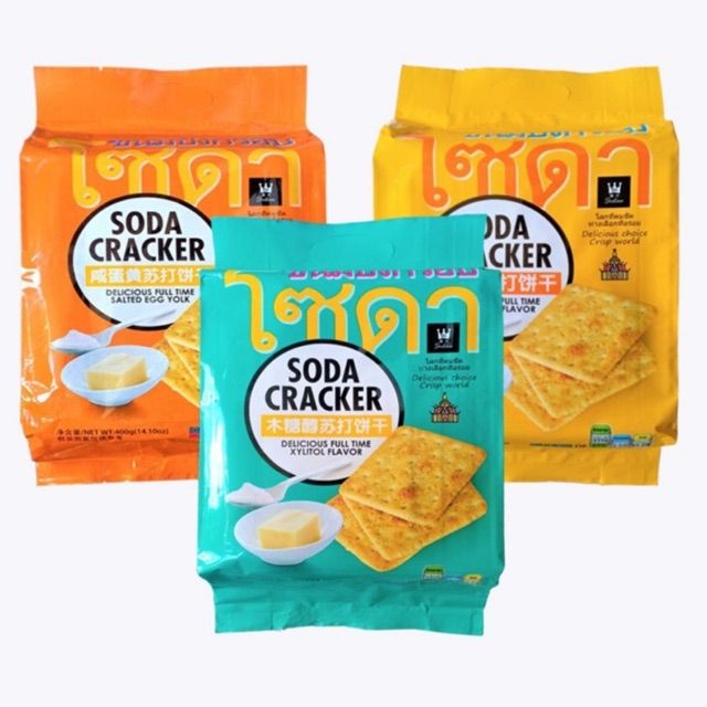 [ Bánh quy dinh dưỡng ] BÁNH SODA CRACKER MẶN Thái Lan gói lớn 400g.