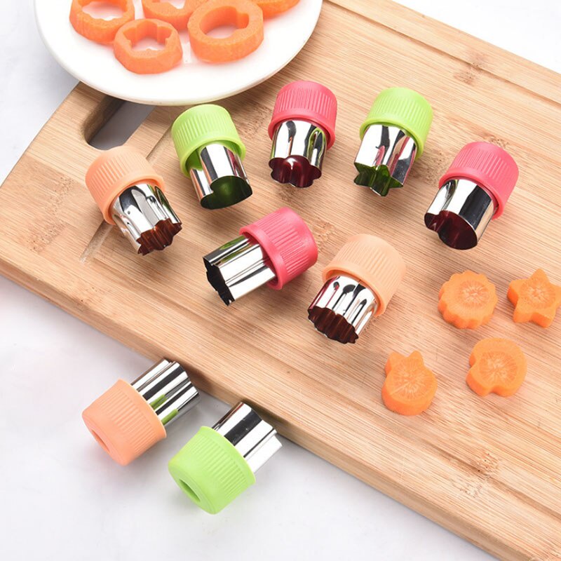 Set 3 dụng cụ cắt trái cây bằng thép không gỉ tay cầm nhựa hình ngôi sao/trái tim