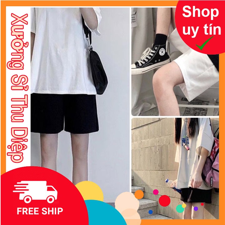 Quần short đùi bazic KT Closet chất thể thao dầy mịn không xù, ẢNH THẬT CUỐI KT