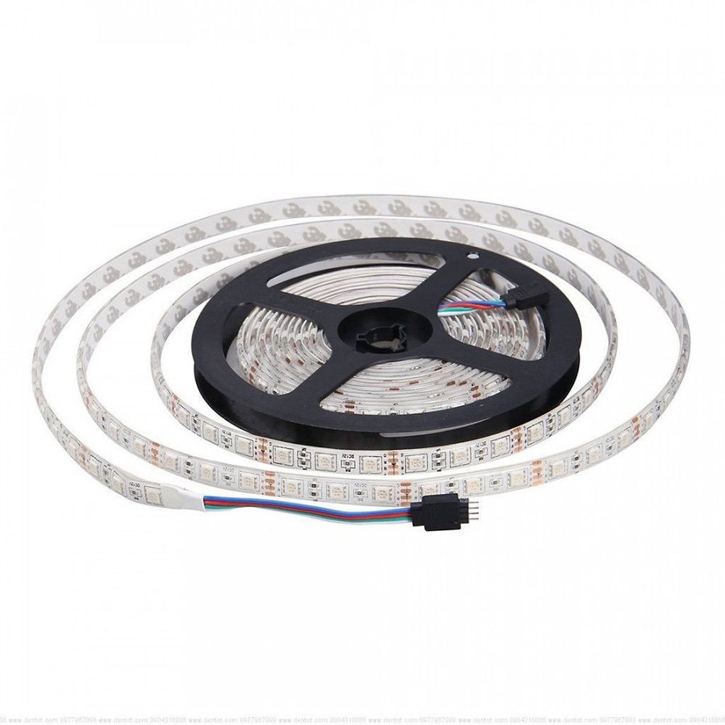 Dây đèn led dán RGB phủ keo silicon chống thấm nước 12V - Dây dài 5M có keo