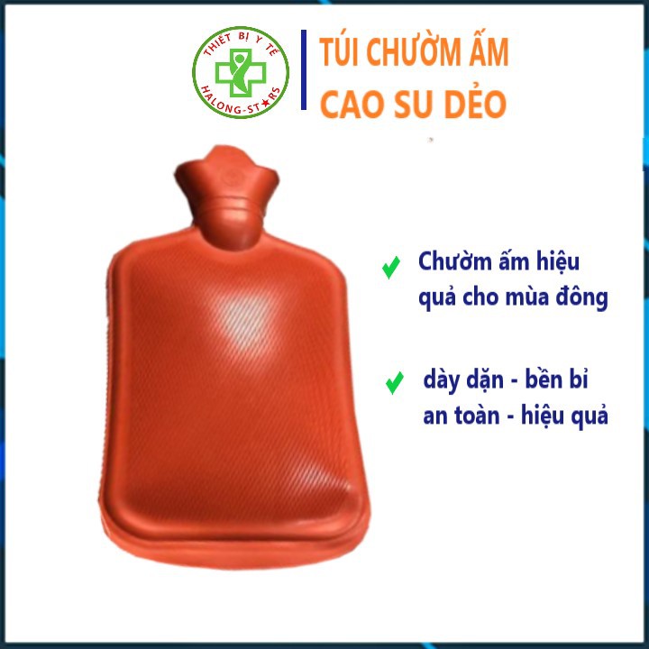 Túi chườm nóng cao su dẻo, sưởi ấm và giảm đau cơ xương khớp, chườm đau bụng kinh hiệu quả - Loại 2000cc [Halongstars