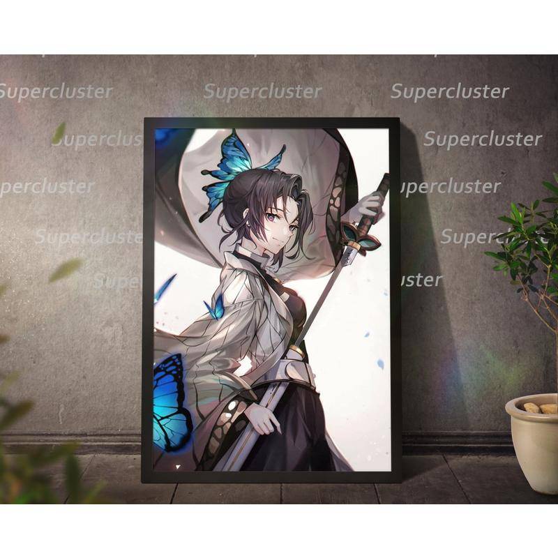 Tranh Vải Bạt Treo Tường Trang Trí In Hình Anime Demon Slayer Kochou Shinobu