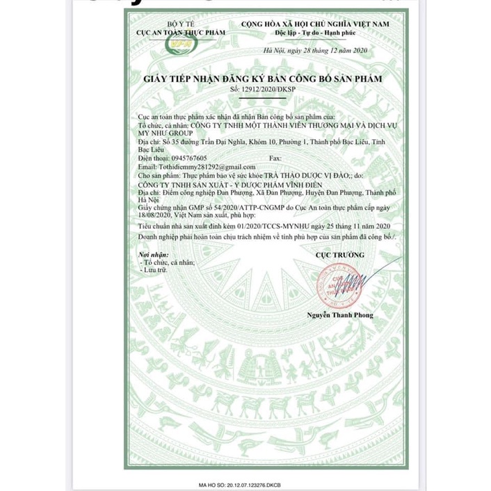 Trà Vị Đào giảm cân hộp 15 gói