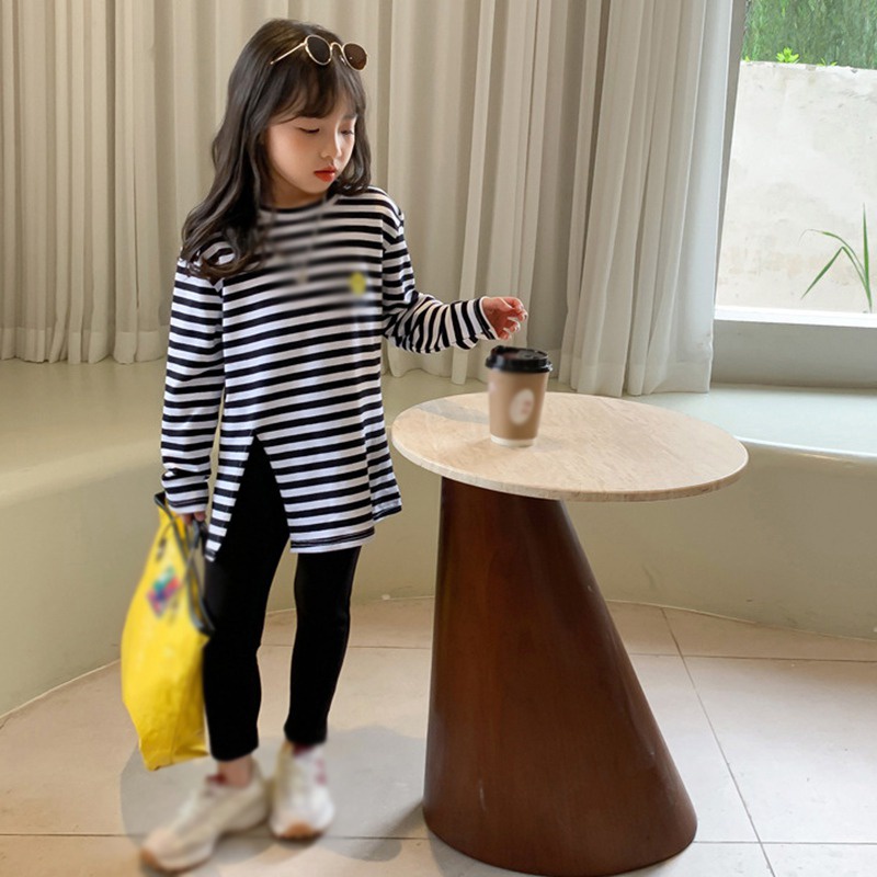 Quần Legging Vải Cotton Dáng Ôm Xẻ Tà Thời Trang Xuân Thu Cho Bé Gái