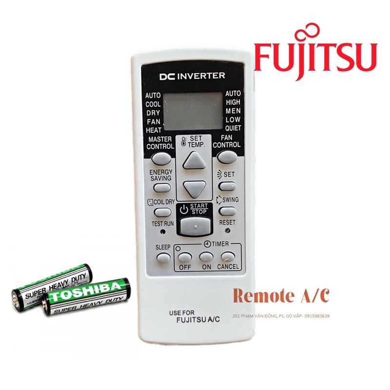 REMOTE máy lạnh FUJITSU INVERTER ( tặng pin )