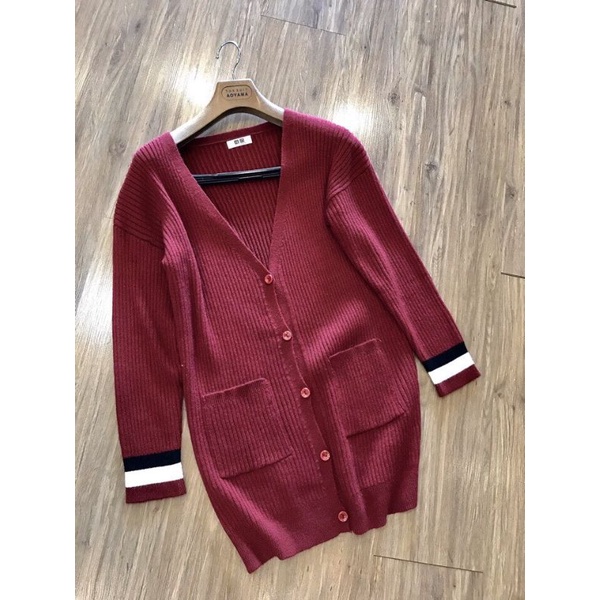 Áo khoác len cardigan dáng dài Uni_Qlo
