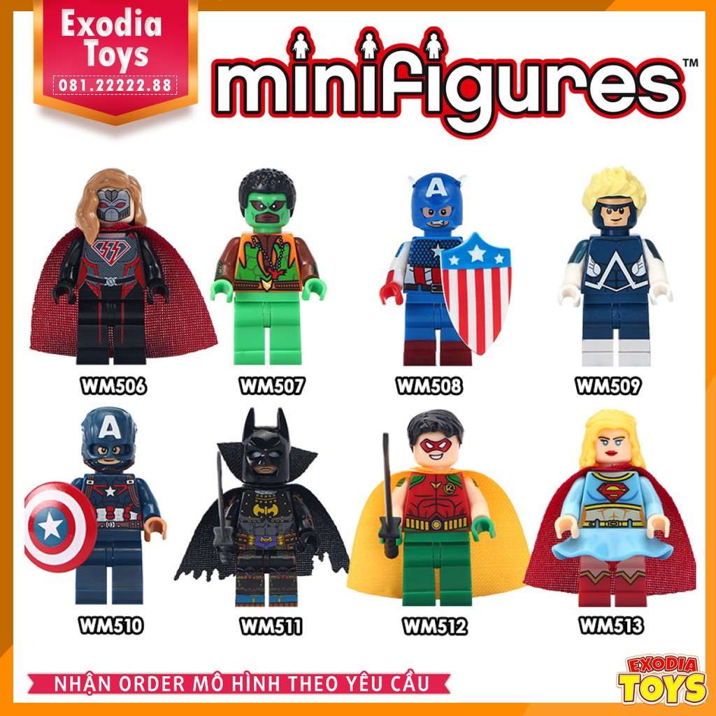 Xếp hình Minifigure Siêu anh hùng vũ trụ Marvel và DC Comics - Đồ Chơi Lắp Ghép Sáng Tạo - WM6033