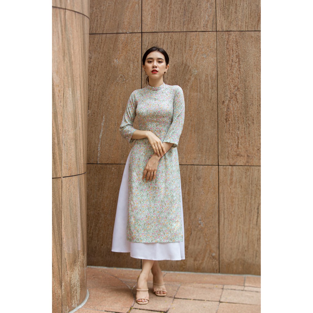 MINX - Áo Dài Lụa Hoa Nhỏ