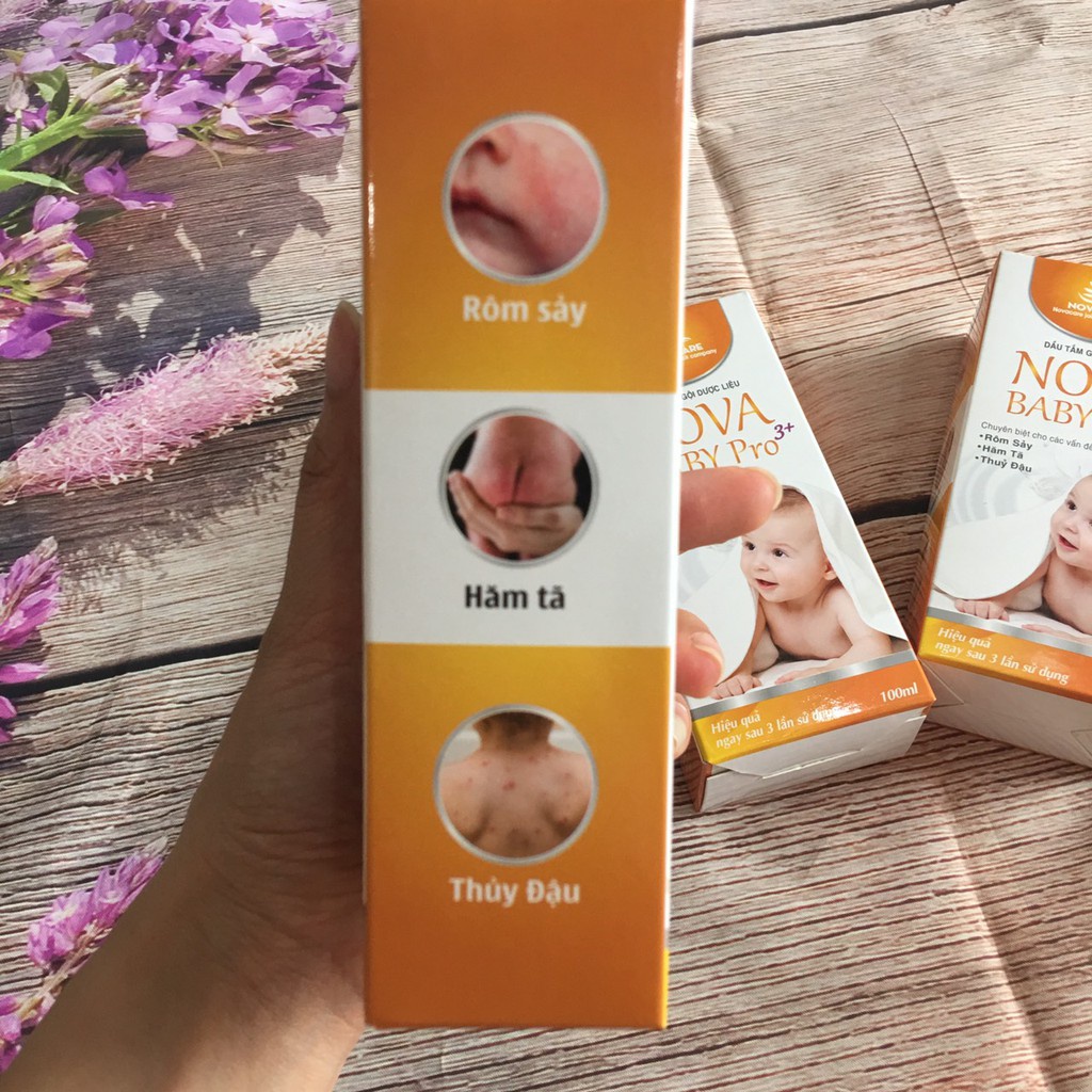 Dầu tắm gội cho bé Nova Baby ( phòng ngừa rôm sẩy, thủy đậu )