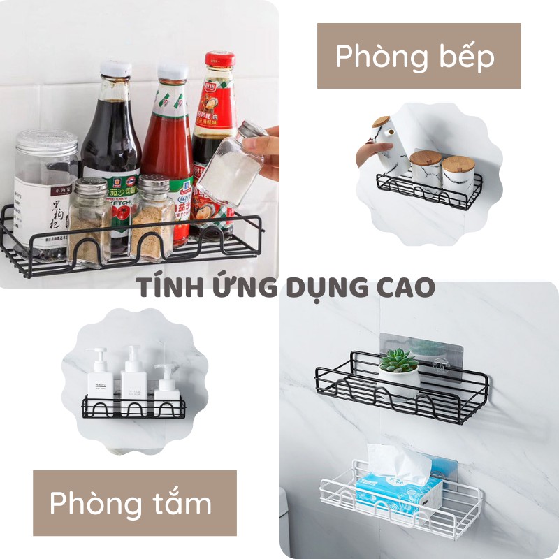 Kệ để đồ nhà tắm, kệ sắt hình chữ nhật, kệ nhà tắm dán tường siêu chắc -  Việt Thư