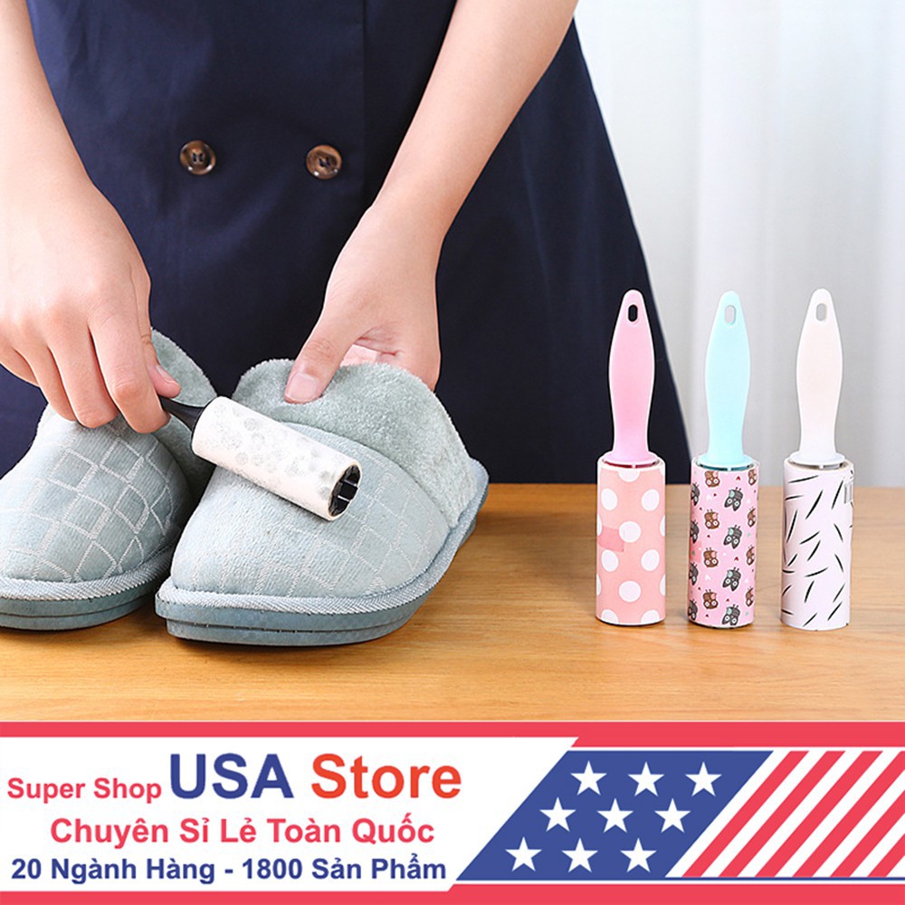 Cây Lăn Dính Bụi Bẩn - Con Lăn Phủi Làm Sạch Quần Áo, Sofa, Dính Lông Chó Mèo, Sợi Chỉ Vụn