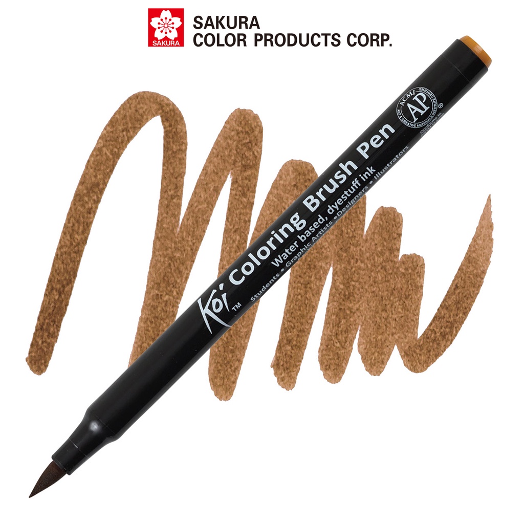 Bút lông màu nước ngòi cọ Sakura Koi Coloring Brush Pen Màu Dark Brown