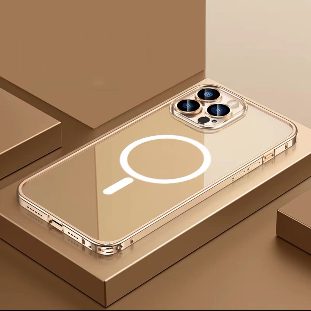 Ốp Điện Thoại Kim Loại Cứng Từ Tính Cho compatible for iPhone 14 pro max 13 pro max 12 pro max