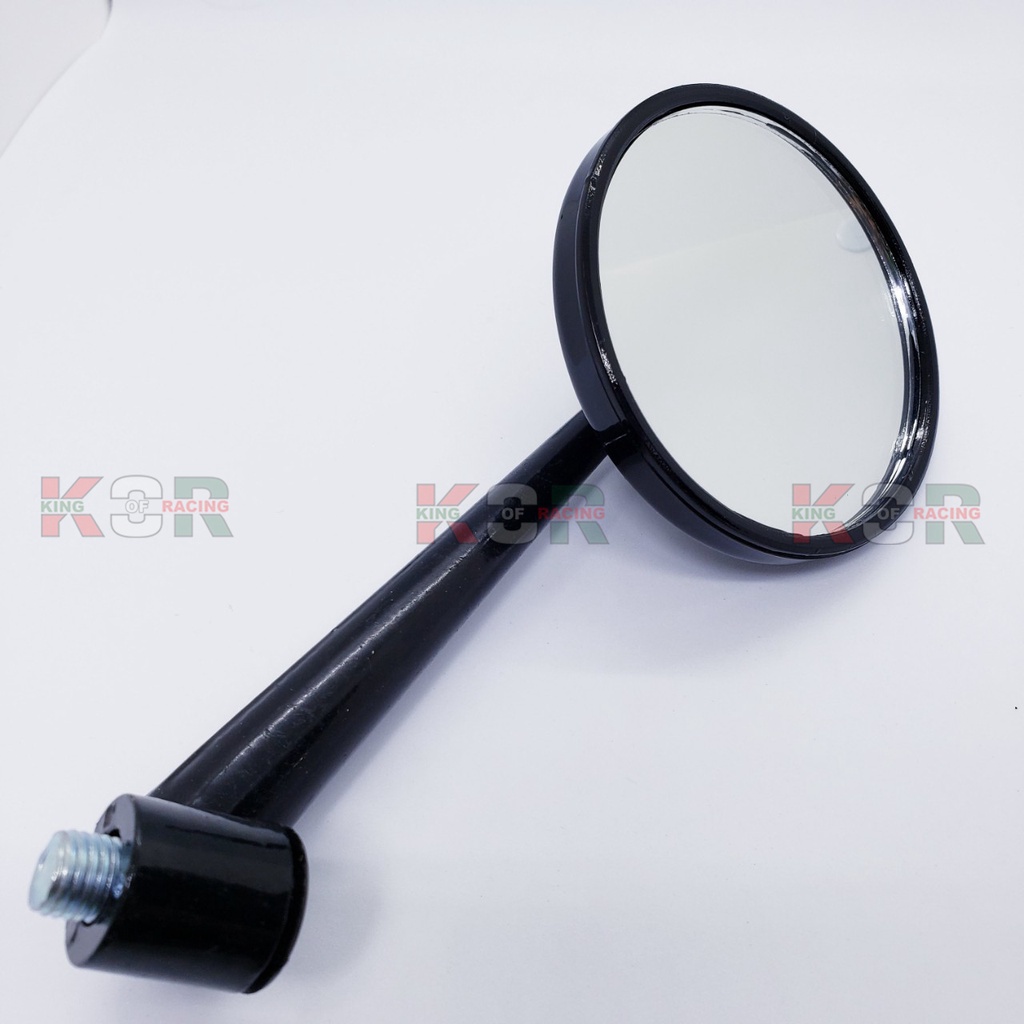 Gương xe máy thời trang rizoma tròn kiểu H2C lưng ngôi sao gắn các dòng xe vision, vespa, vario, sh,...màu đen
