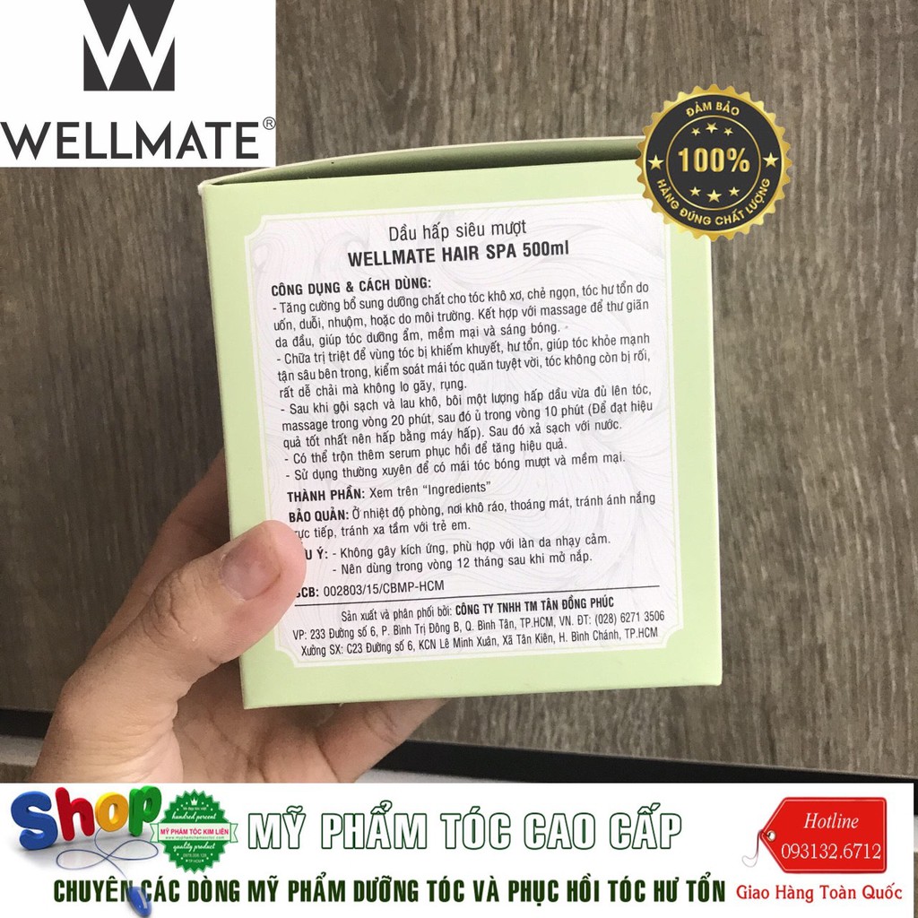 ✅ Hàng_Chính_Hãng_100%✅HẤP DẦU PHỤC HỒI TÓC COLLAGEN WELLMATE 500ML - HẤP 1 SAO