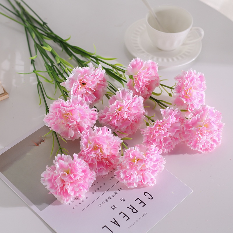 1 Bông Hoa Cẩm Chướng Nhân Tạo Bằng Lụa Nhiều Màu Cho Ngày Của Cha