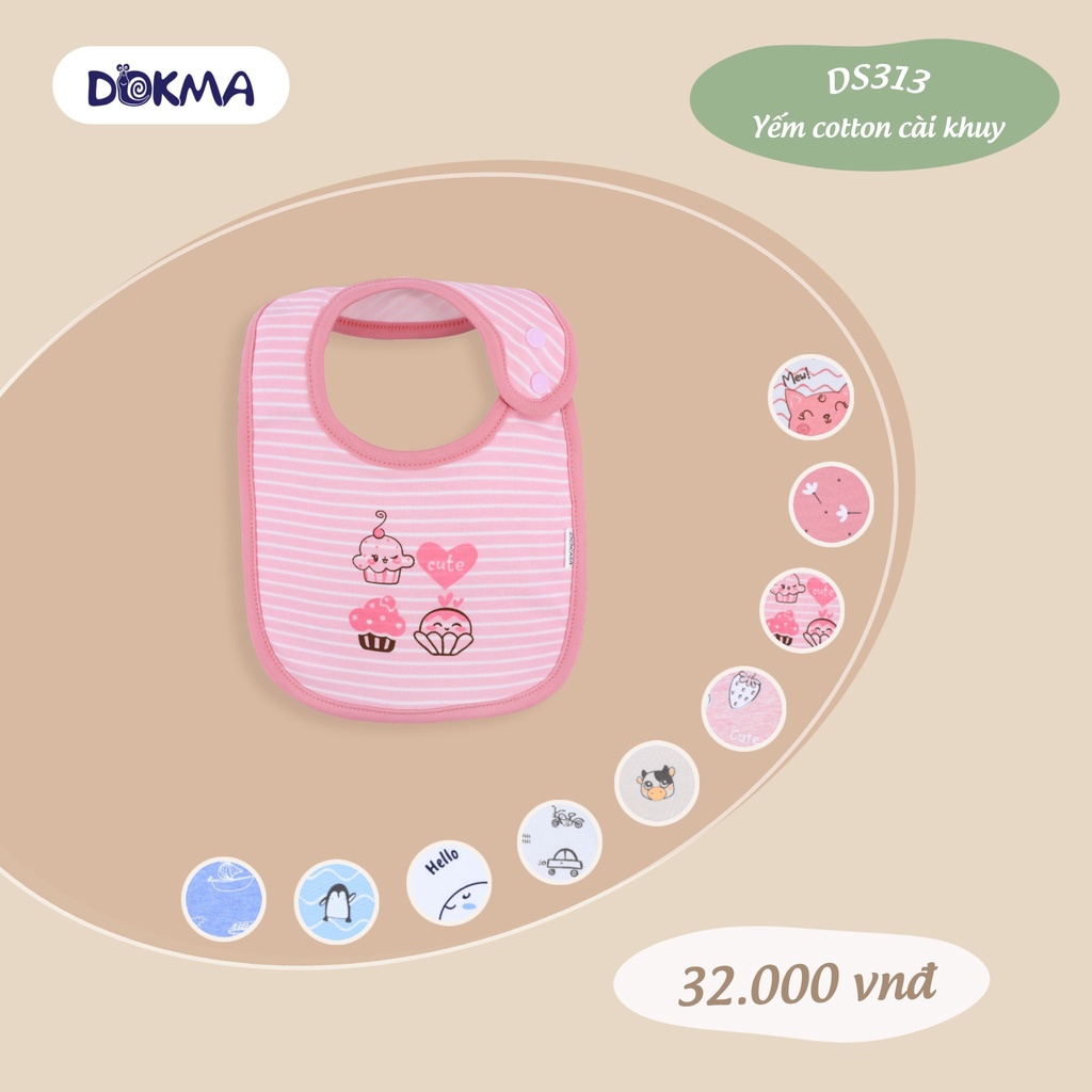 Yếm cotton cài khuy dokma DS313