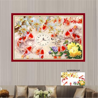 Tranh Thêu Chữ Thập Đồng Hồ Hạnh Phúc - Tranh Thêu 3D LV3366